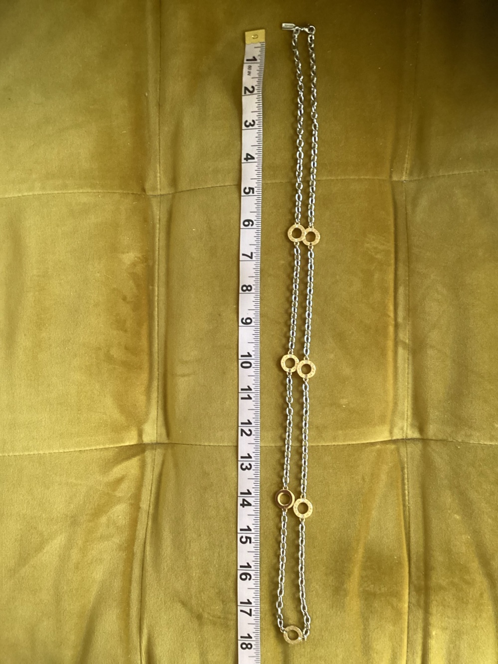 Coach Brand Gold and Silver Circle Link Necklace - Picture 5 of 5